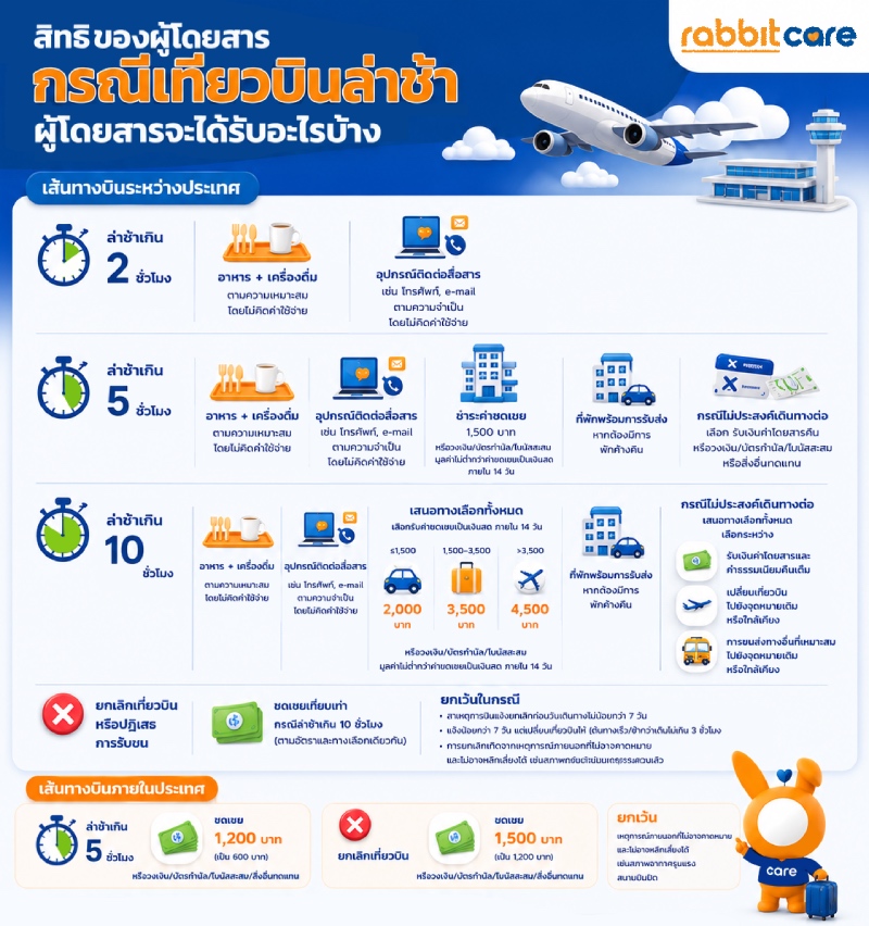 เครื่องบินดีเลย์ เรียกร้องอะไรได้บ้าง